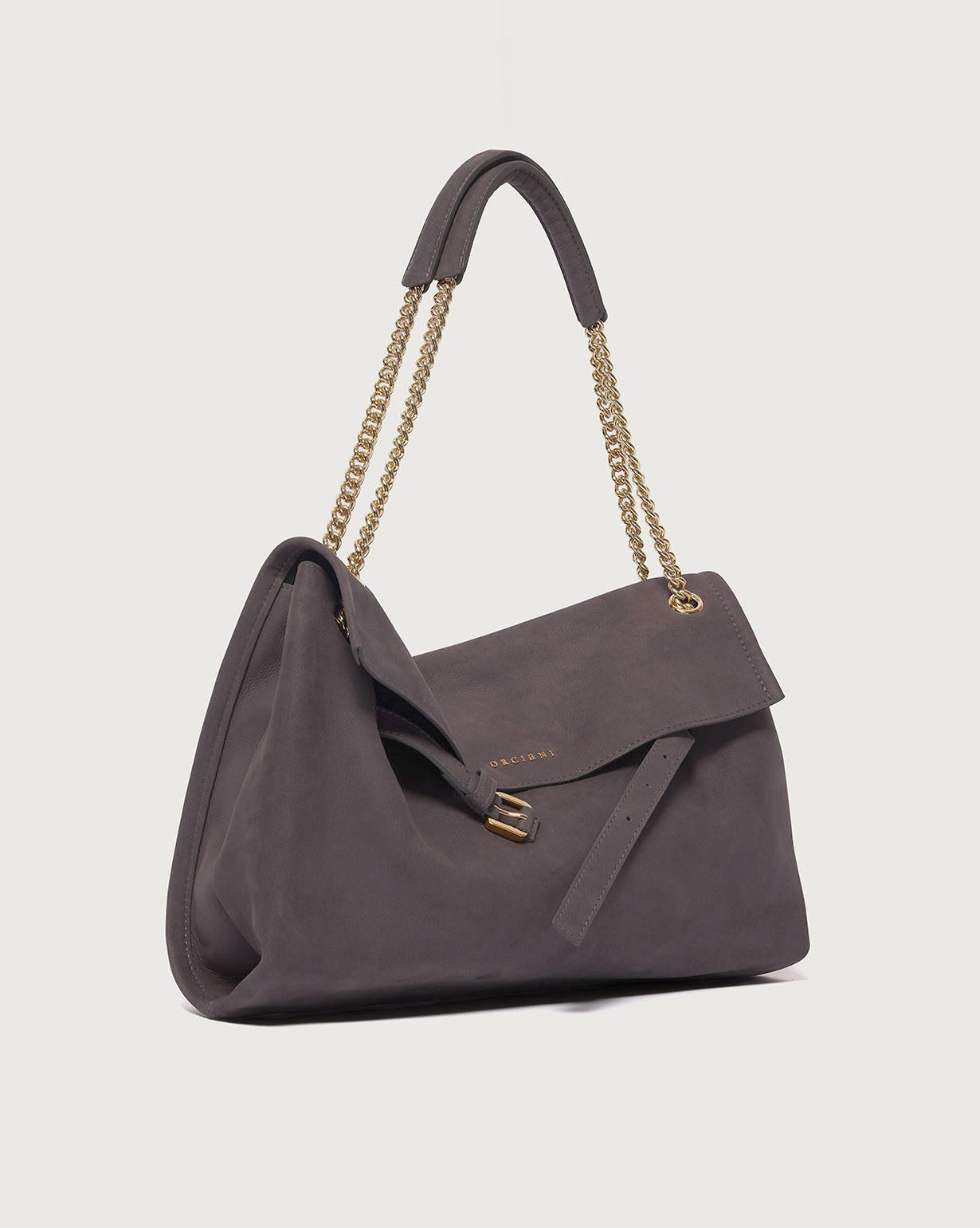ORCIANI Venus Long Beach Midi nubuck leather shoulder bag. , color
