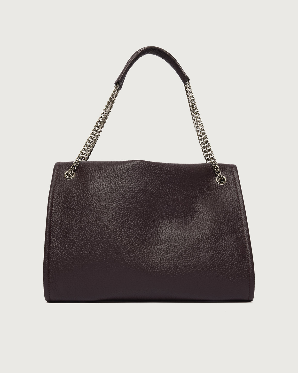 ORCIANI Venus Soft Midi grained leather shoulder bag. , color Burgundy