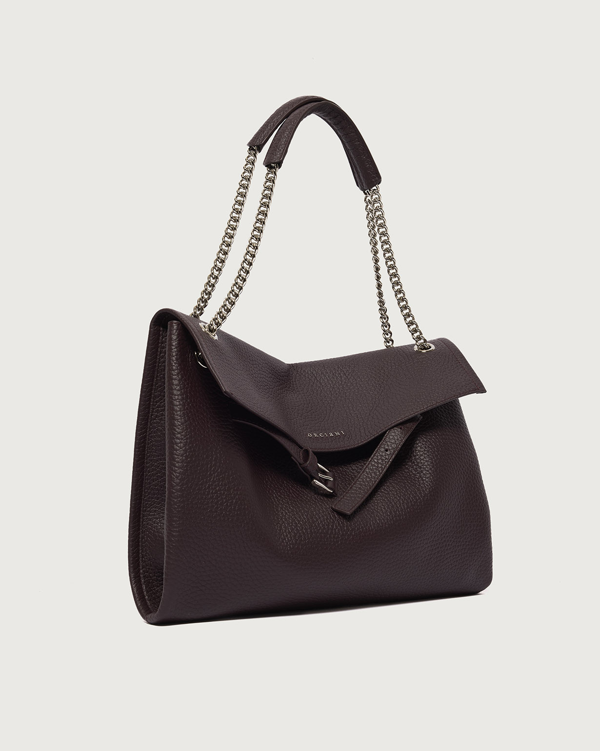 ORCIANI Venus Soft Midi grained leather shoulder bag. , color Burgundy