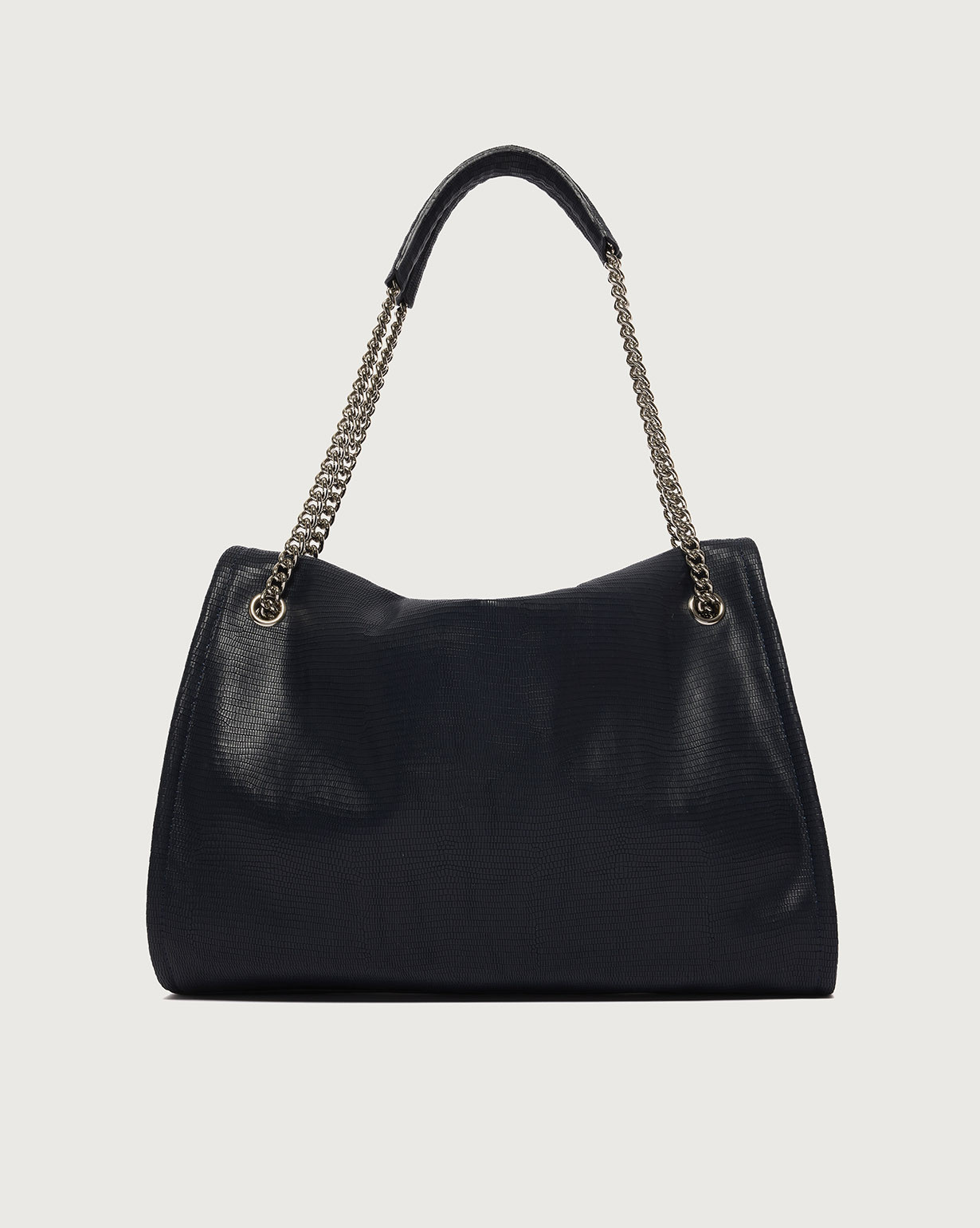 ORCIANI Venus Whiston Midi grained leather shoulder bag. , color Blue