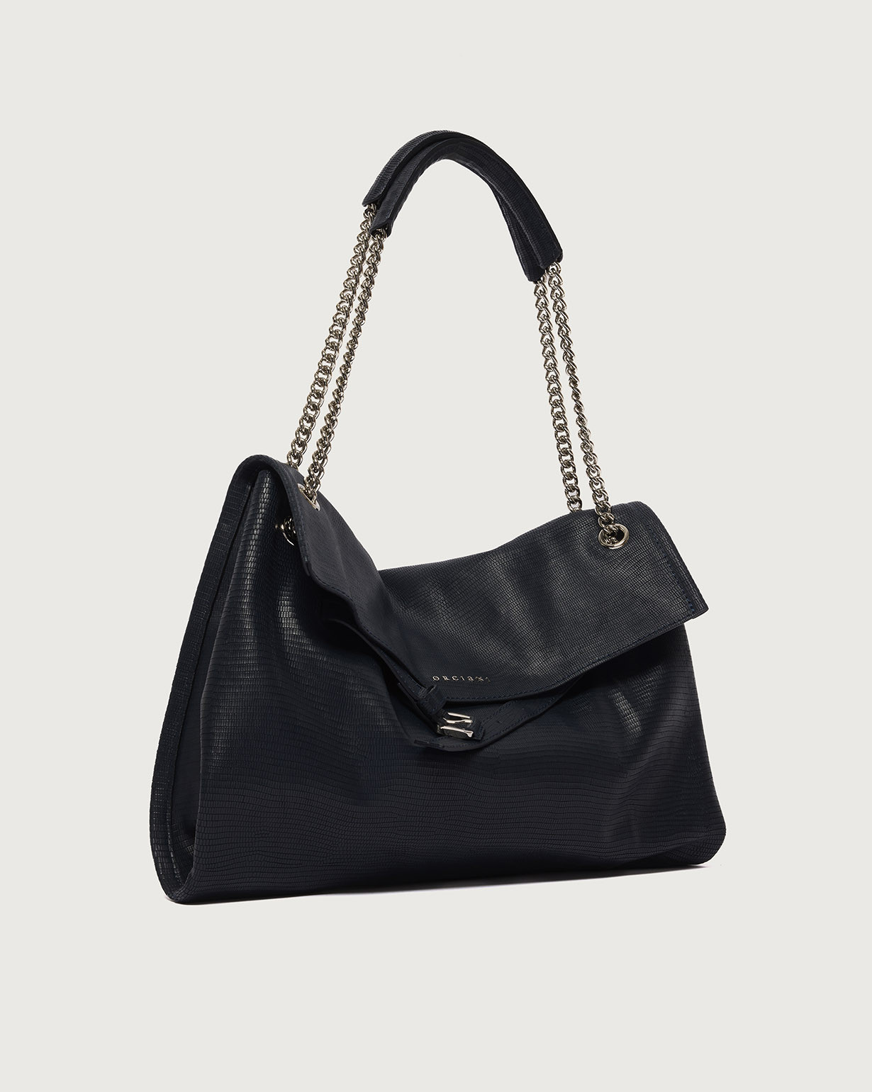 ヴィニィ ORCIANI Venus Whiston Midi grained leather shoulder bag. , color Blue