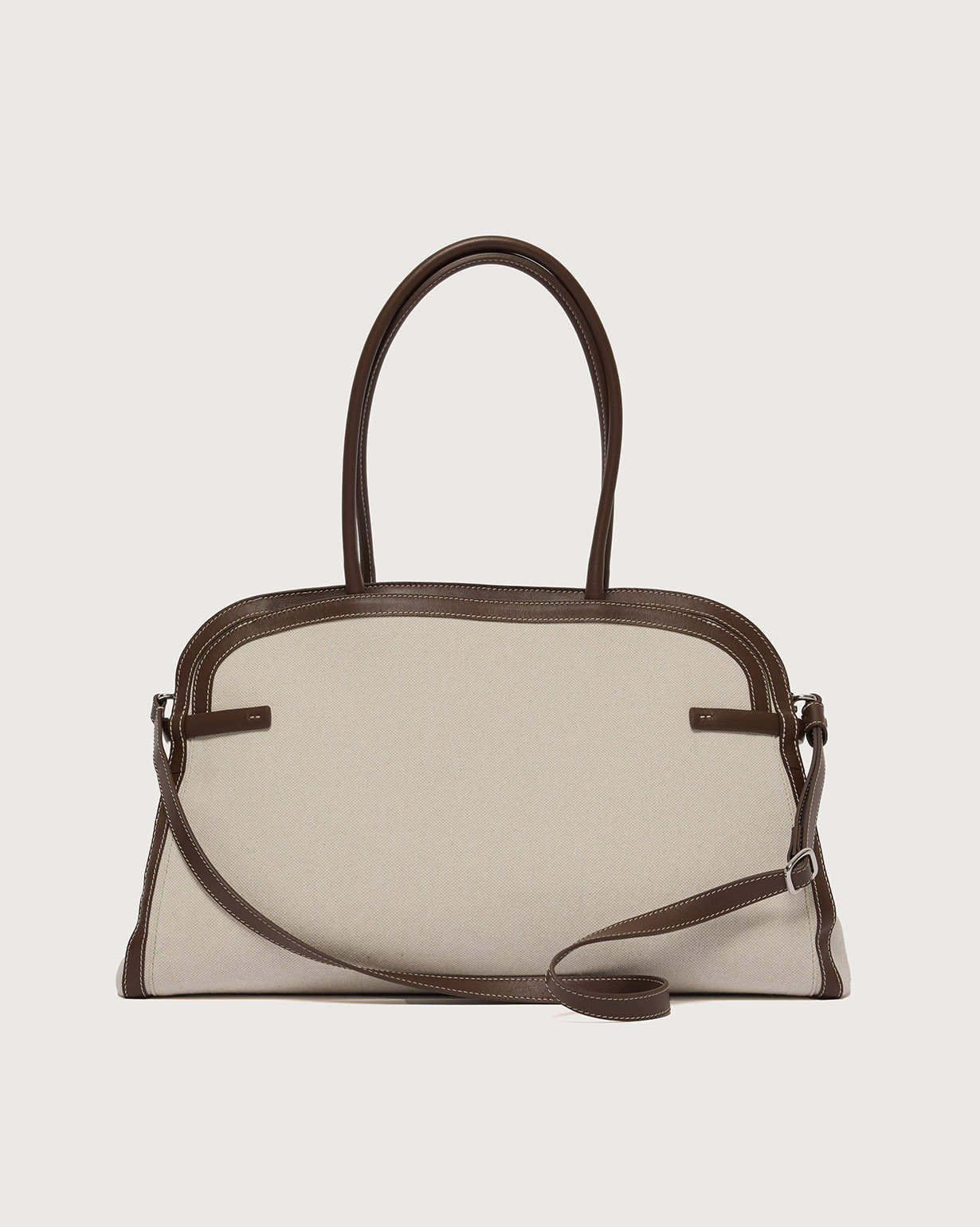 ORCIANI Aura Savana XL canvas and leather shoulder bag with strap ORCIANI Aura Savana XL canvas and leather shoulder bag with strap