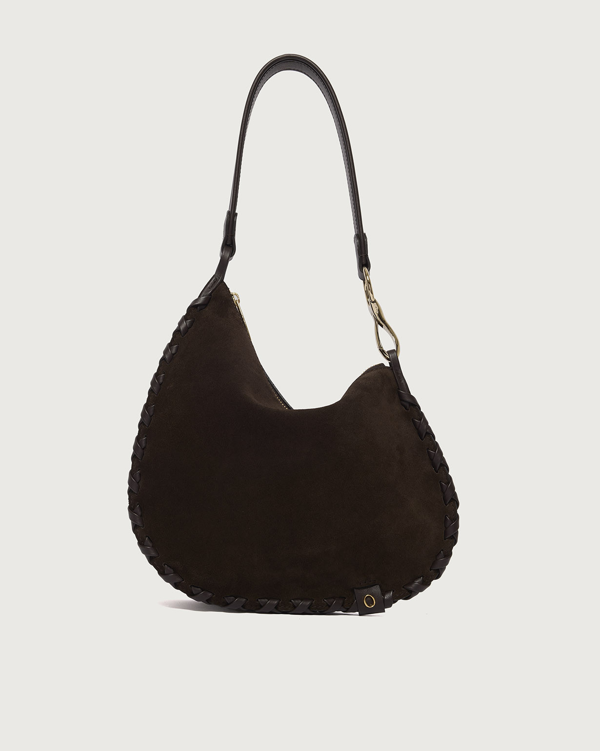 ヒナコ ORCIANI Chaos Peach Cross Small suede leather shoulder bag with