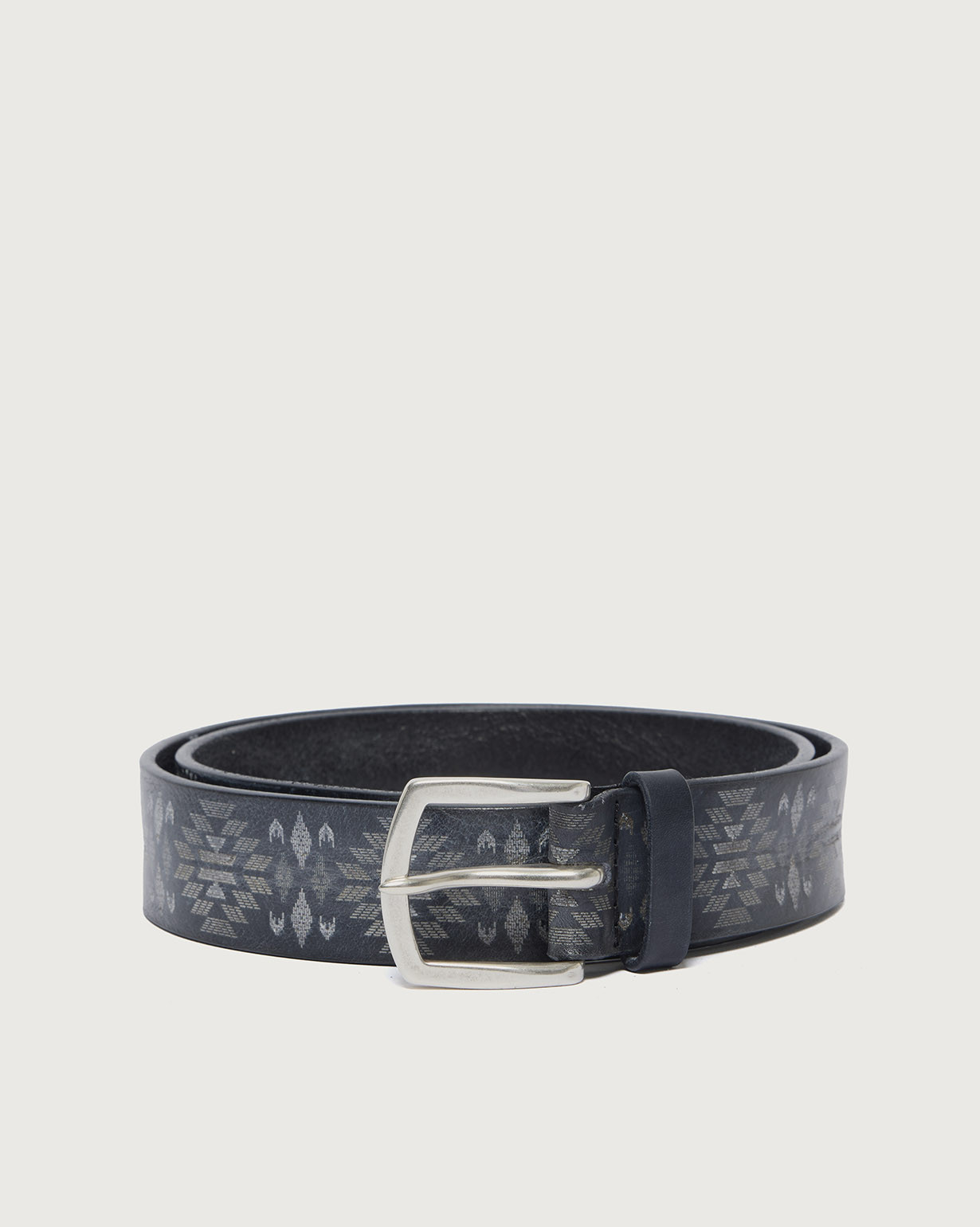 Orciani Silver Stud Skinny Leather Belt ORCIANI Bull Soft micro-studs leather belt 3,5 cm color Dark  main image 3