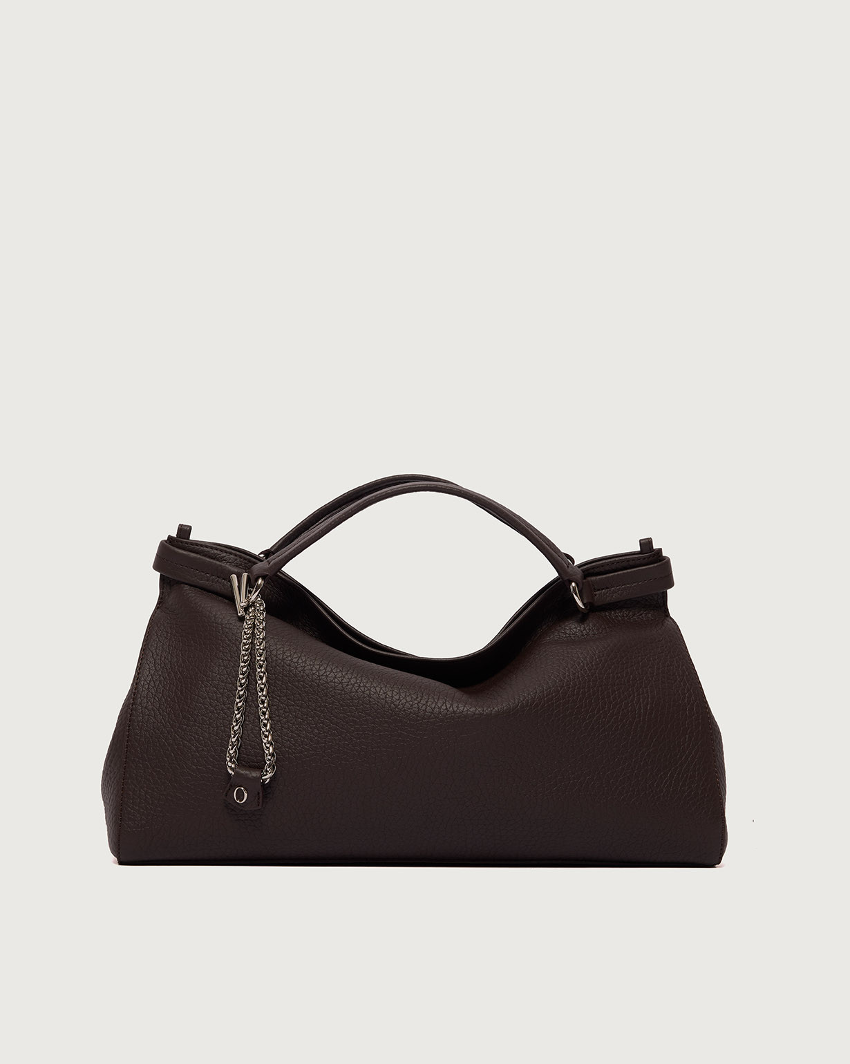 ロンジュン   ポラロイド ORCIANI Virgo Soft Midi leather handbag. , color Chocolate