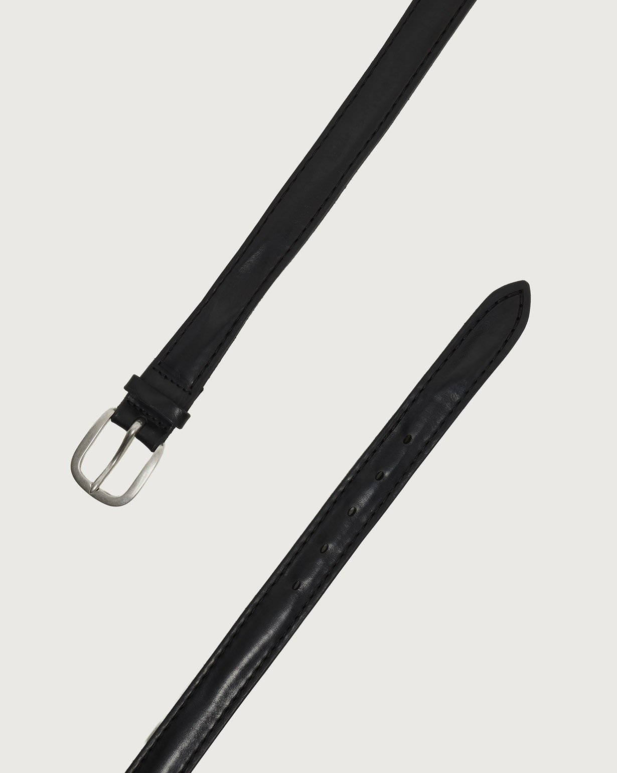 ORCIANI Bull Soft leather belt with topstitching 3 cm. , color Black