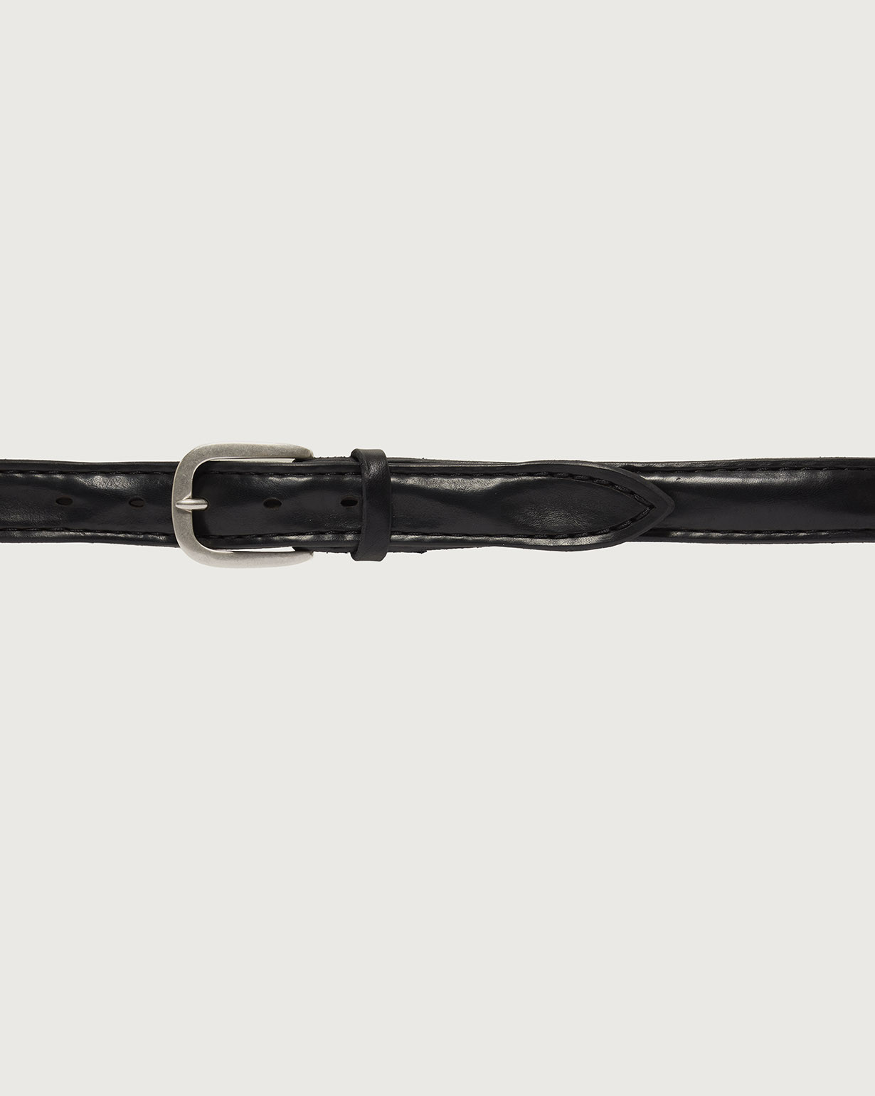ORCIANI Bull Soft leather belt with topstitching 3 cm. , color Black