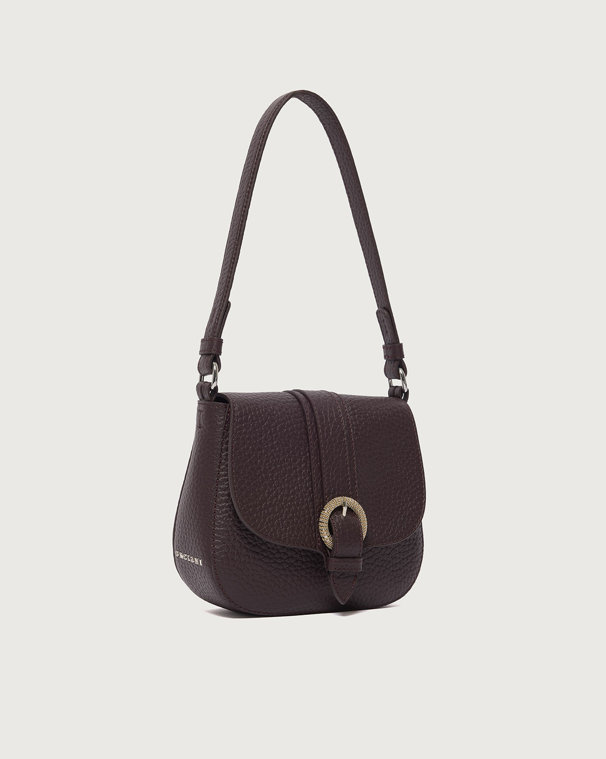 ORCIANI Sunday Soft leather shoulder bag. , color Burgundy