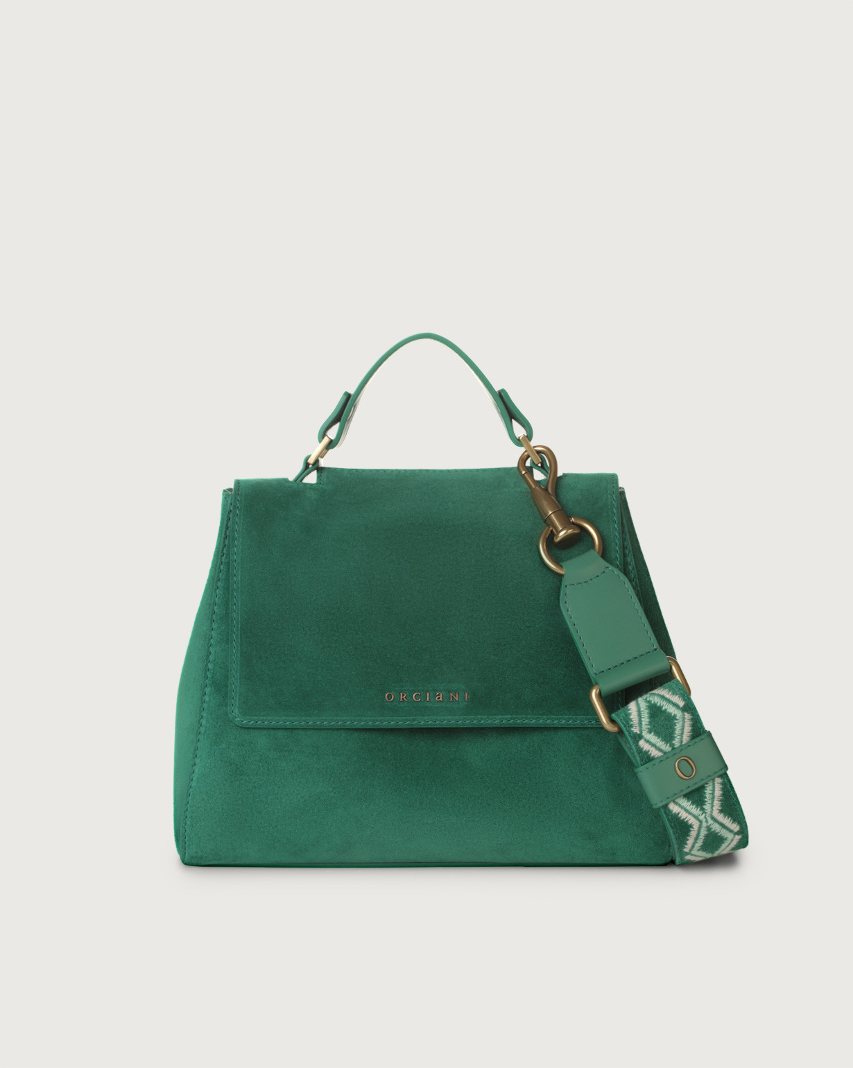 ORCIANI Sveva Naif small suede leather handbag with strap. , color