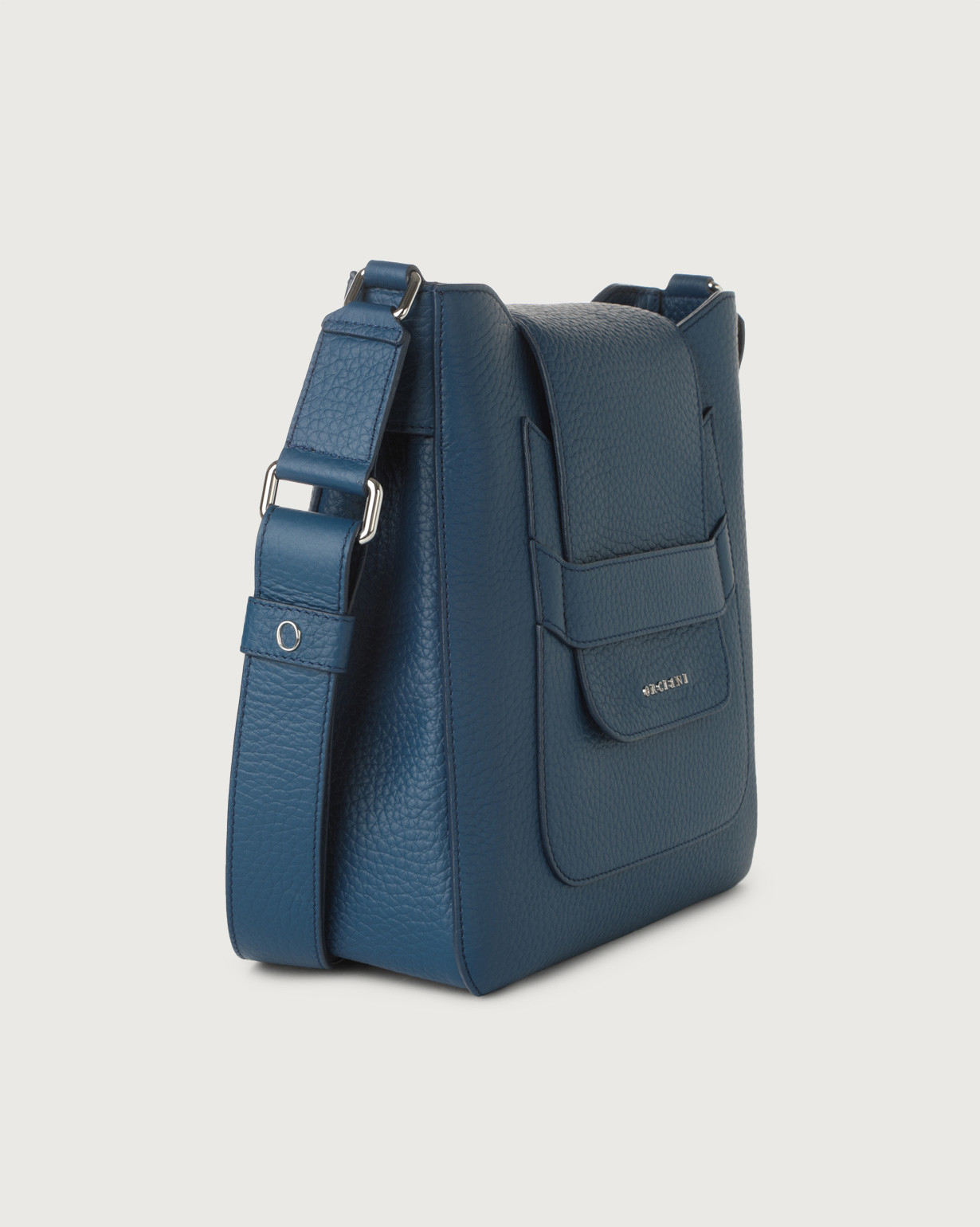 ORCIANI Dama Soft Leather Bag With Shoulder Strap Color Blue