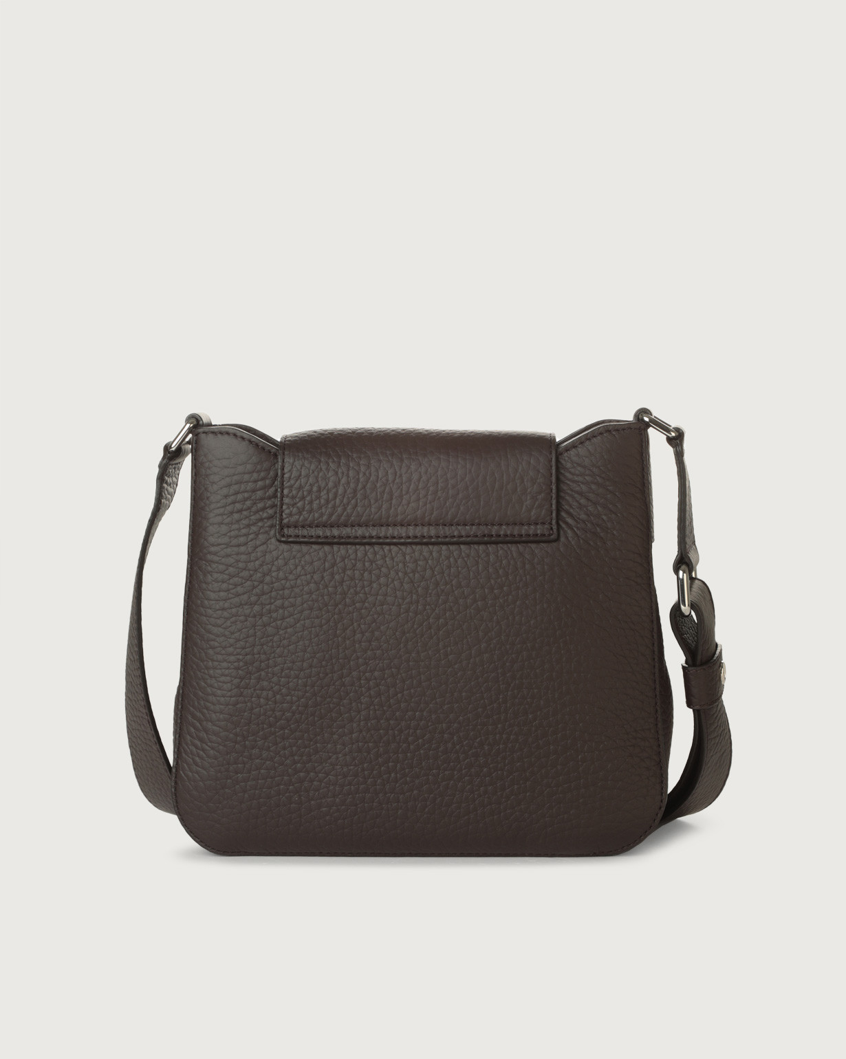 ORCIANI Dama Soft Midi Leather Bag With Shoulder Strap Color Chocolate
