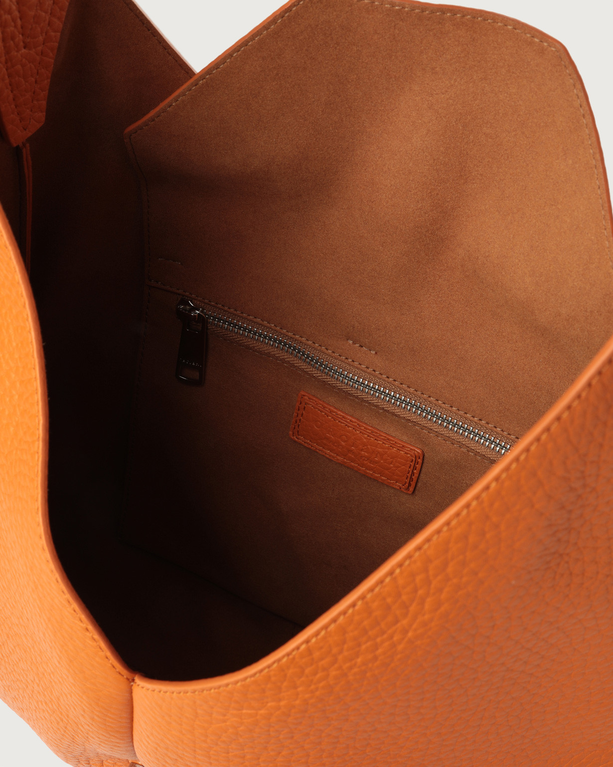 ORCIANI Vita Soft leather shoulder bag with strap. , color Orange