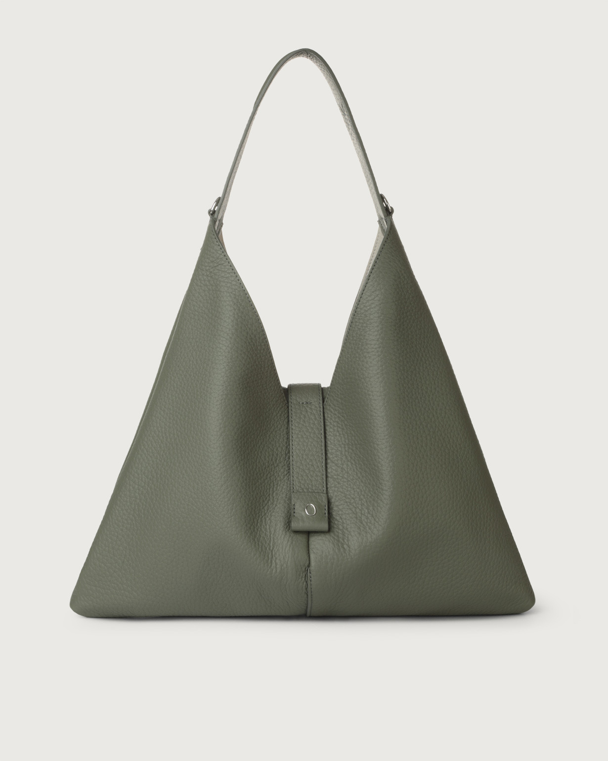 ORCIANI Vita Soft leather shoulder bag with strap. color Green