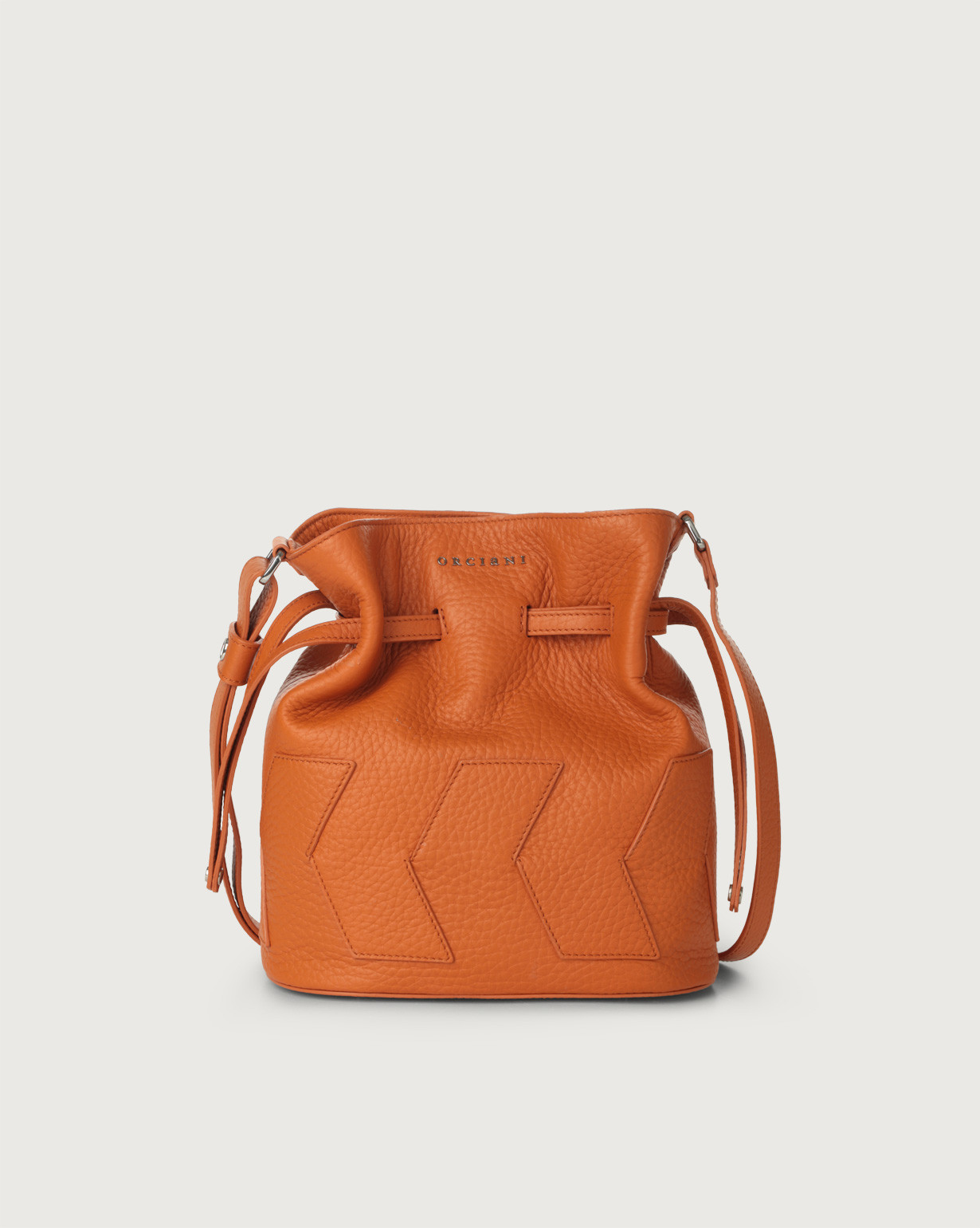 ORCIANI Twist Soft leather small crossbody bucket bag. , color Orange