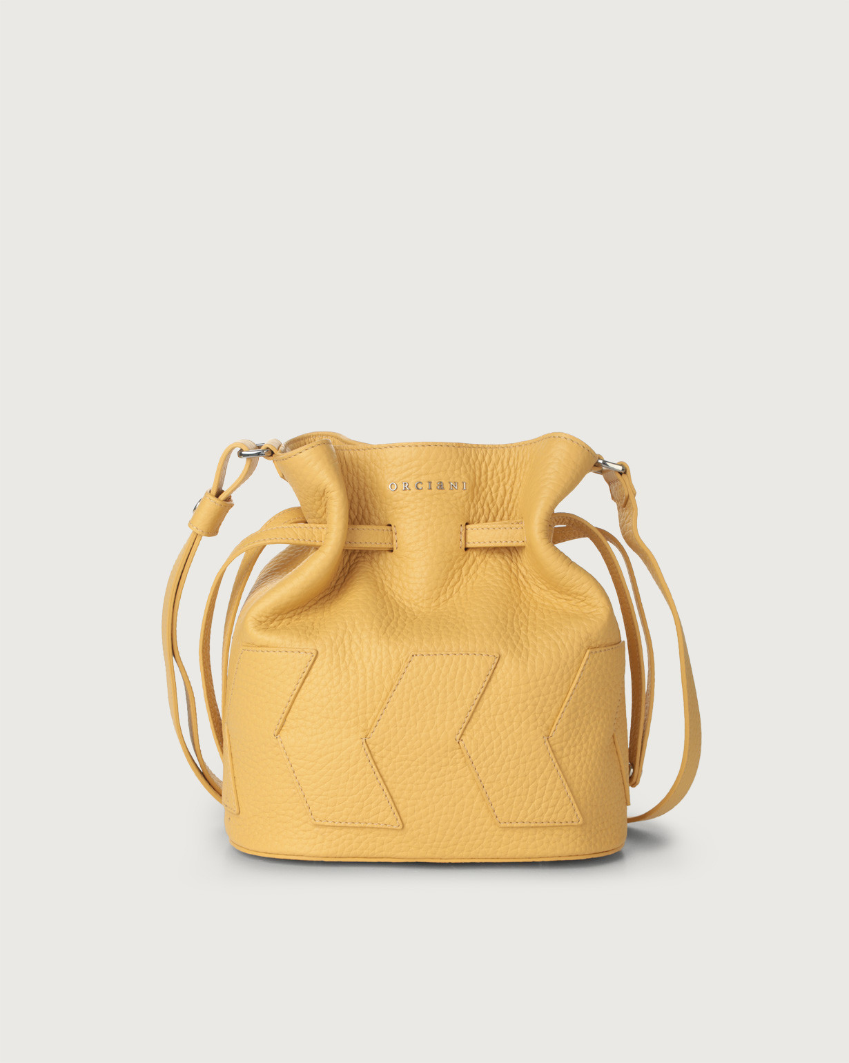 ORCIANI Twist Soft leather small crossbody bucket bag. , color Honey