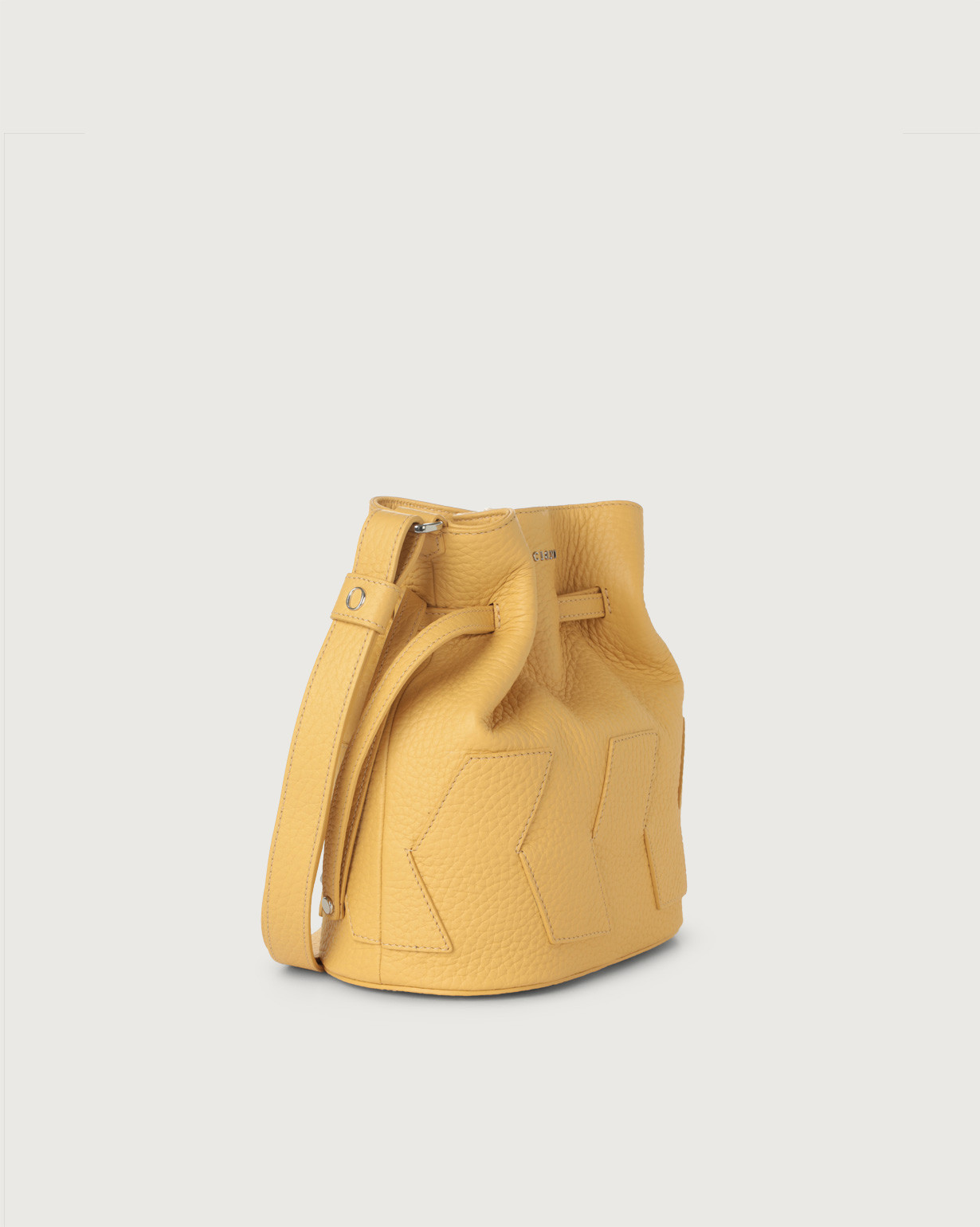 ORCIANI Twist Soft leather small crossbody bucket bag. , color Honey