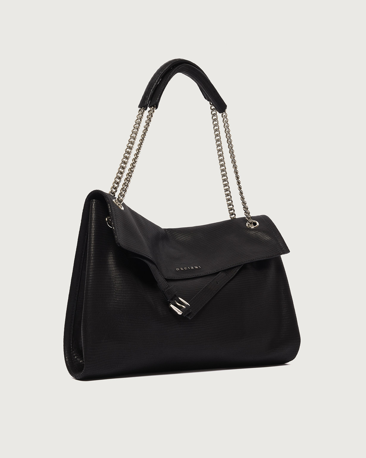 ORCIANI Venus Whiston Midi grained leather shoulder bag. , color Black