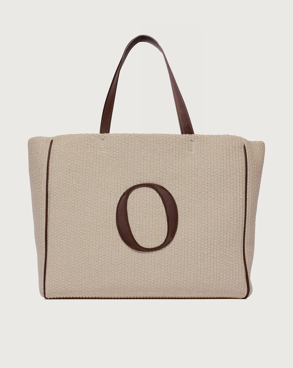 ORCIANI Her-O Shopper Zanzibar fabric and leather shoulder bag