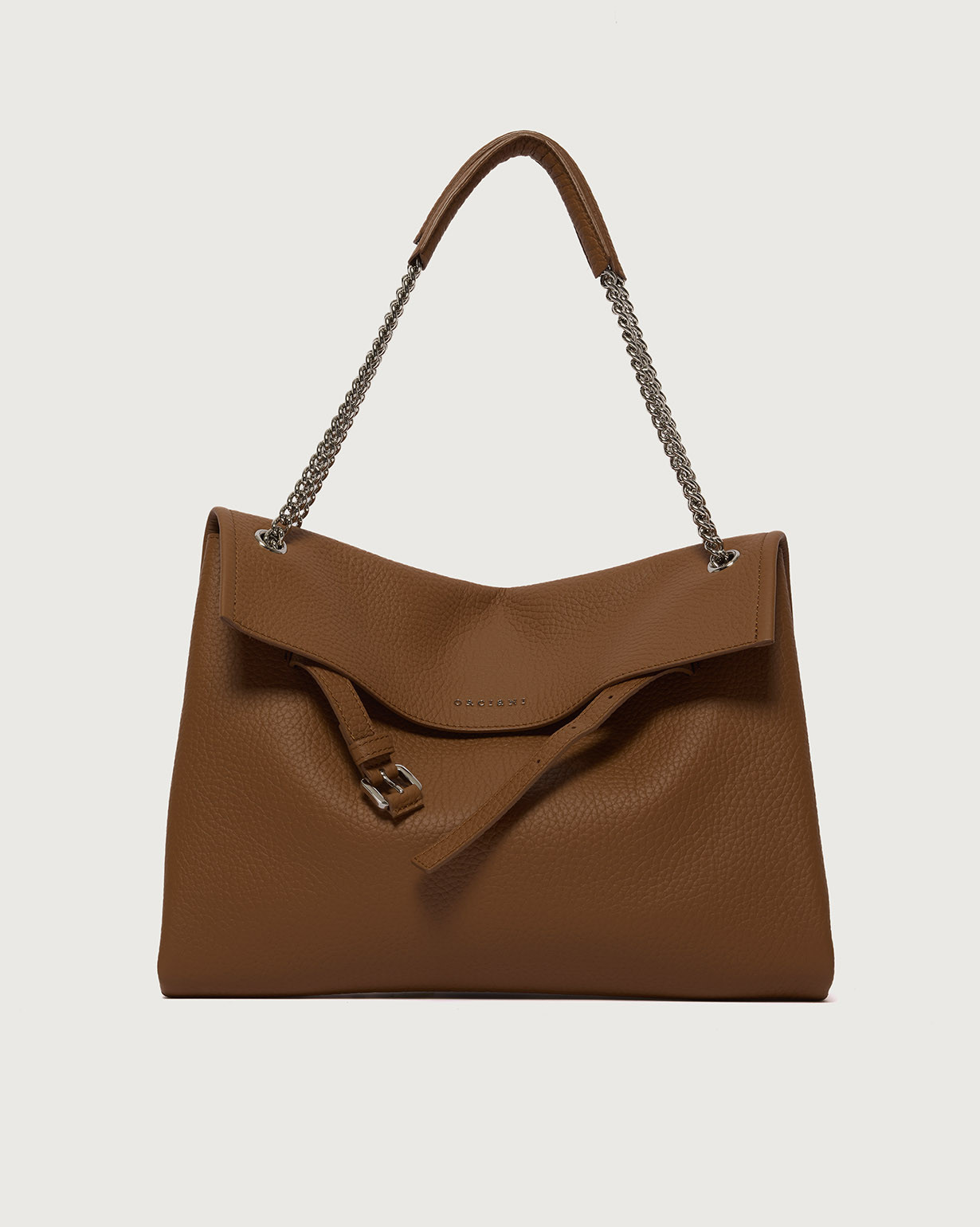 ORCIANI Venus Soft Midi grained leather shoulder bag. , color Honey