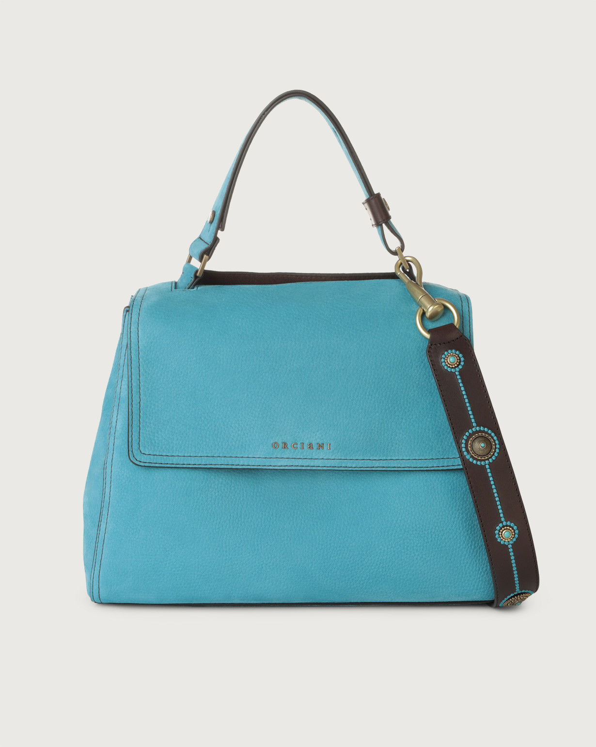 ORCIANI Sveva Nabucco medium nubuck leather shoulder bag. , color