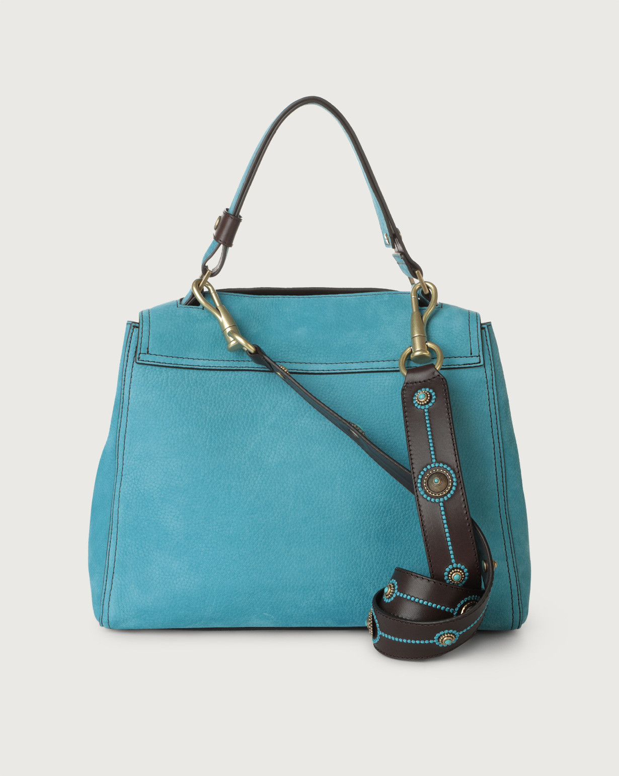 ORCIANI Sveva Nabucco medium nubuck leather shoulder bag. , color