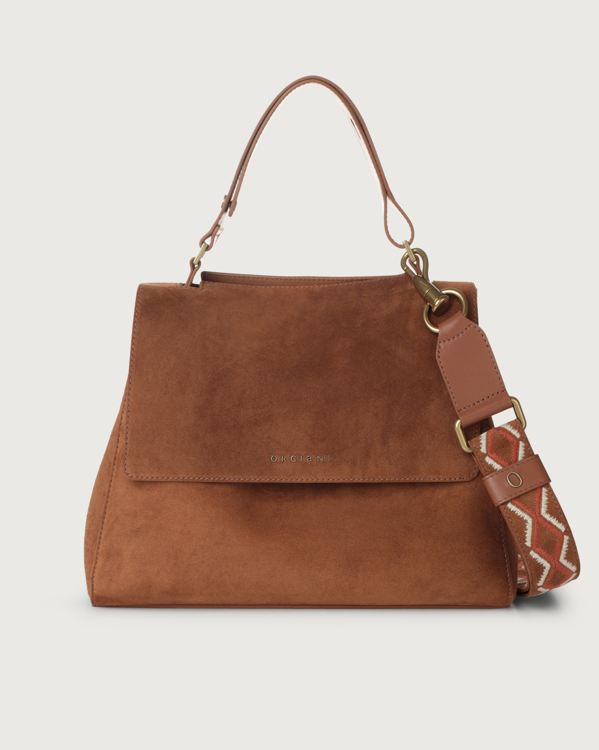 Sveva Naif medium suede leather shoulder bag with strap