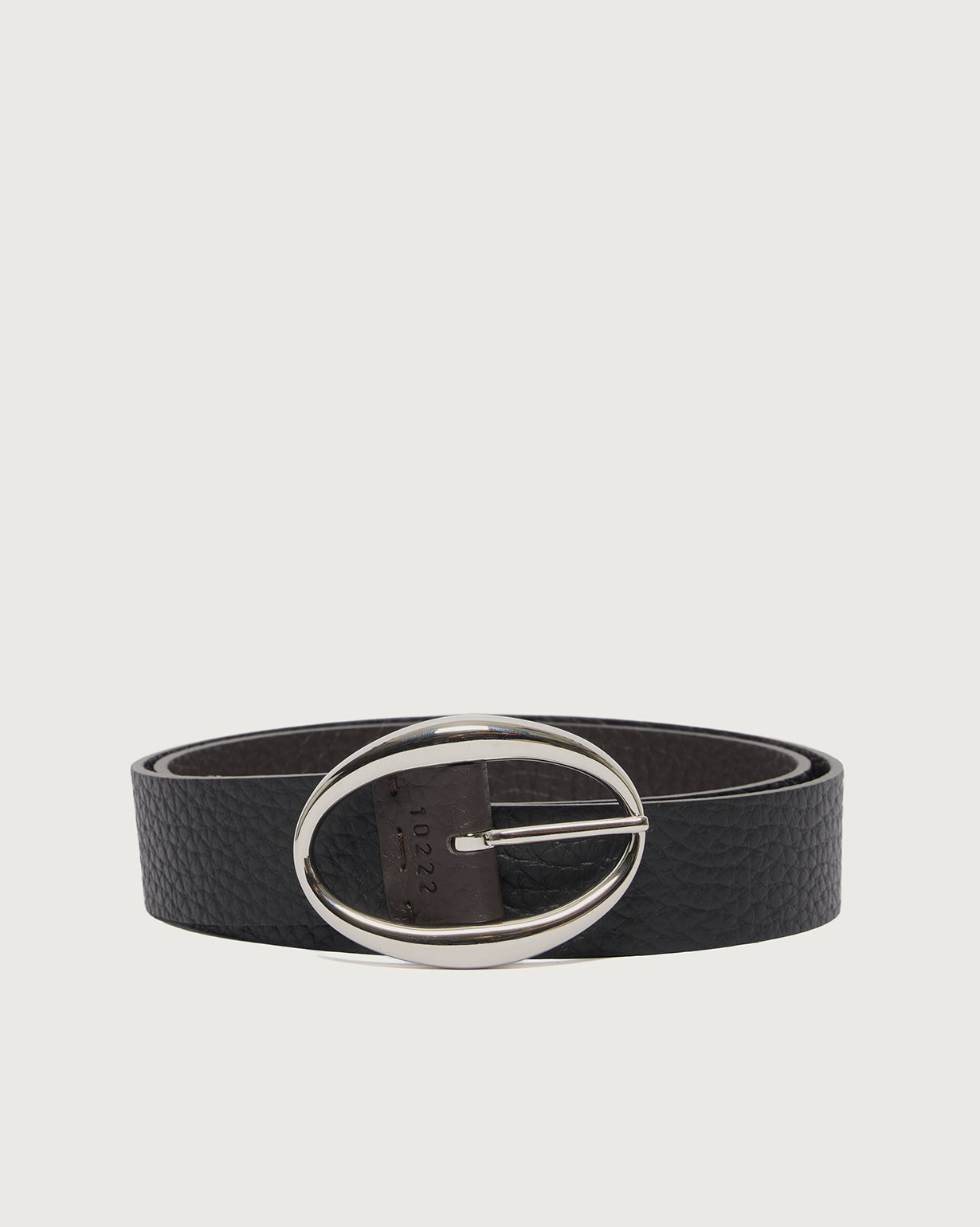 ORCIANI Soft Double leather belt 3 cm. , color Chocolate+Black