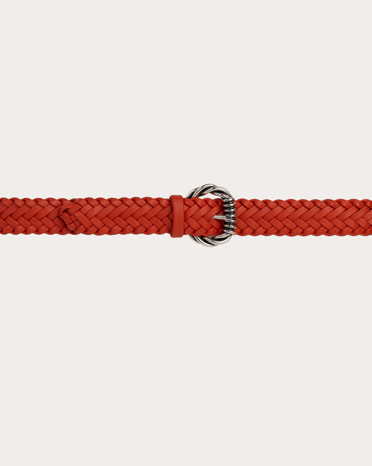ORCIANI Madlen Double braided leather belt. , color Orange