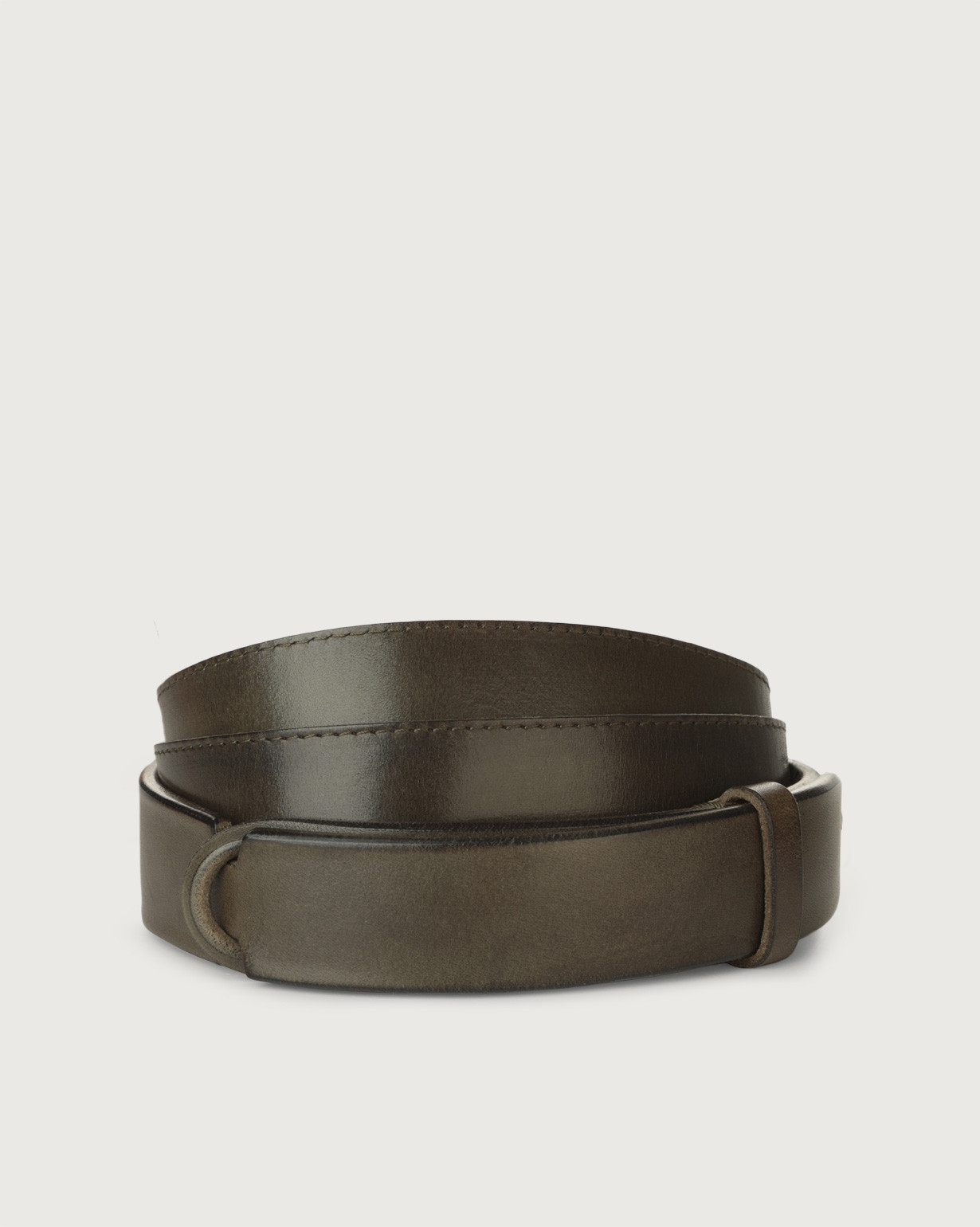 ORCIANI Dive leather Nobuckle belt. , color Green