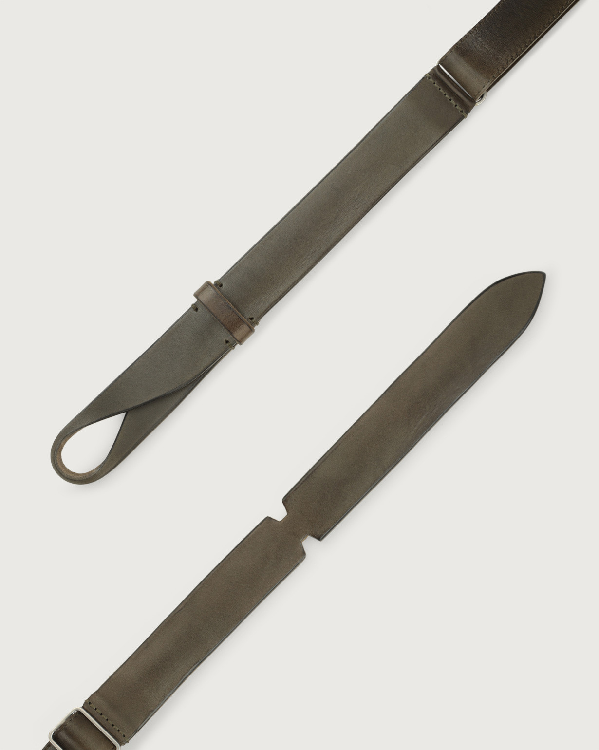 ORCIANI Dive leather Nobuckle belt. , color Green