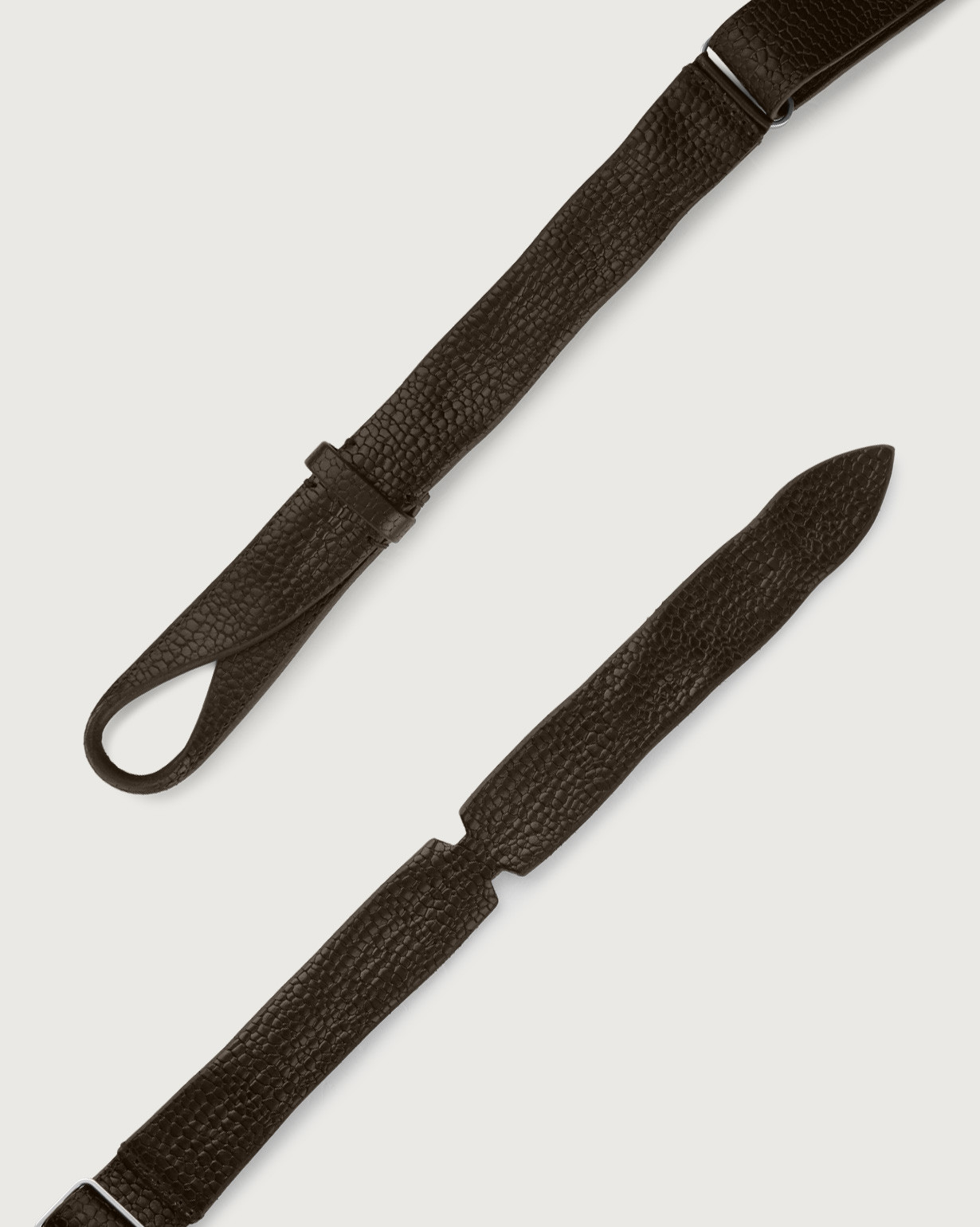 ORCIANI Grit leather Nobuckle belt. , color Brown