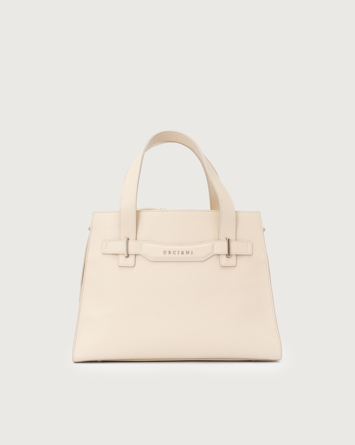 ホアン ORCIANI POSH Sense Medium leather handbag with strap. , color Off