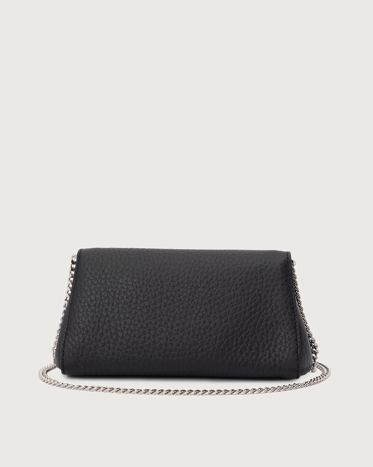 ORCIANI Gossip Soft grained leather clutch bag. , color Black