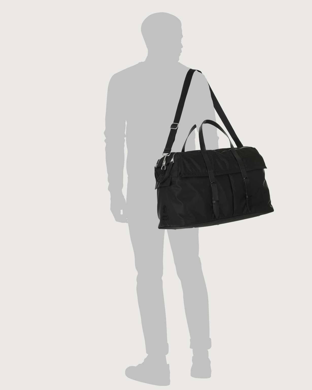 ORCIANI Ecologic regenerated nylon and leather holdall. , color Black