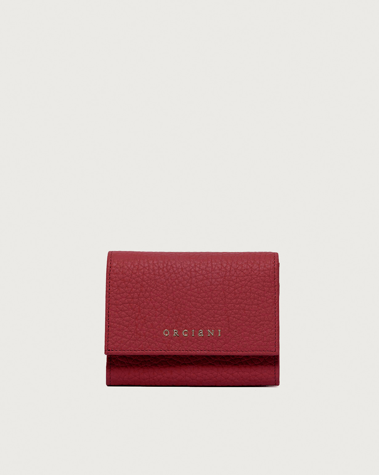 ORCIANI Soft small leather envelope wallet. , color Marlboro red