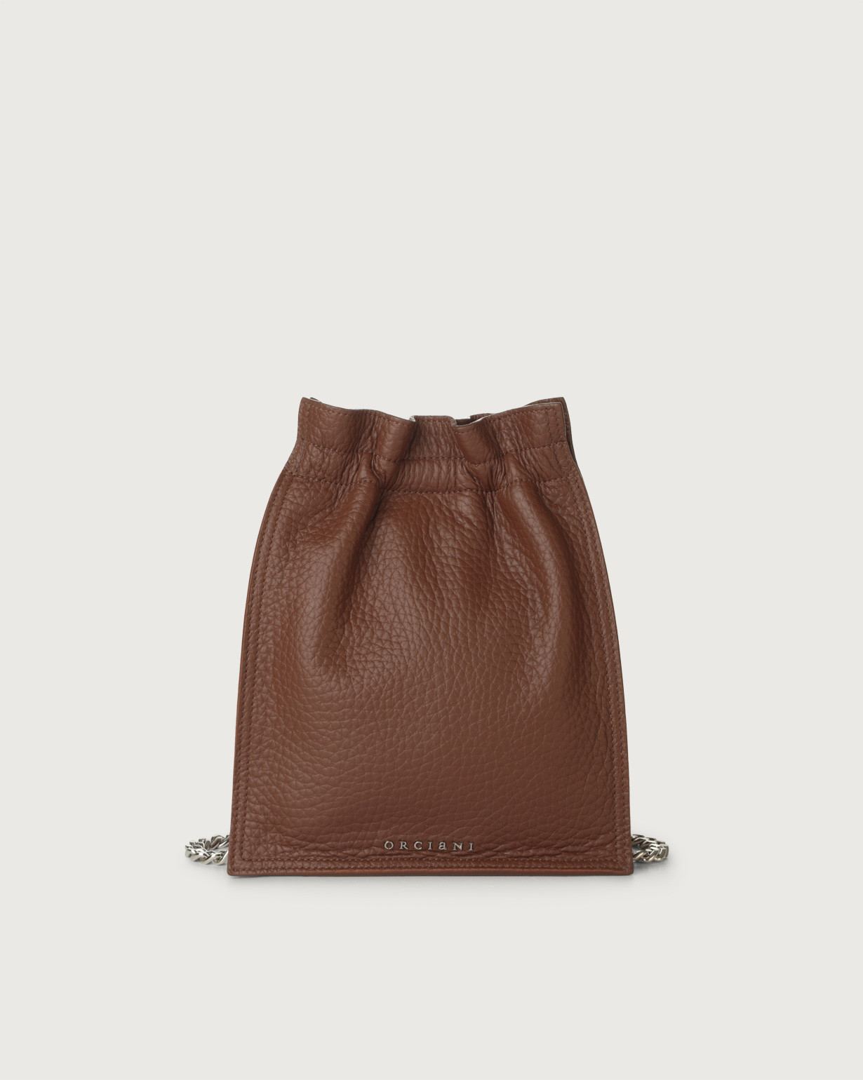 ORCIANI Petit Soft mini leather bag with strap. , color Cognac