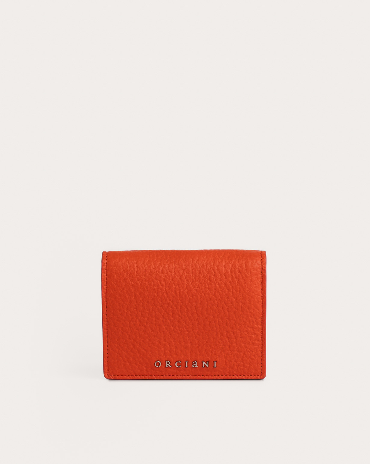 折りたたみ財布 ORCIANI LOGO WALLET ORCIANI Soft leather wallet with RFID protection. , color Orange