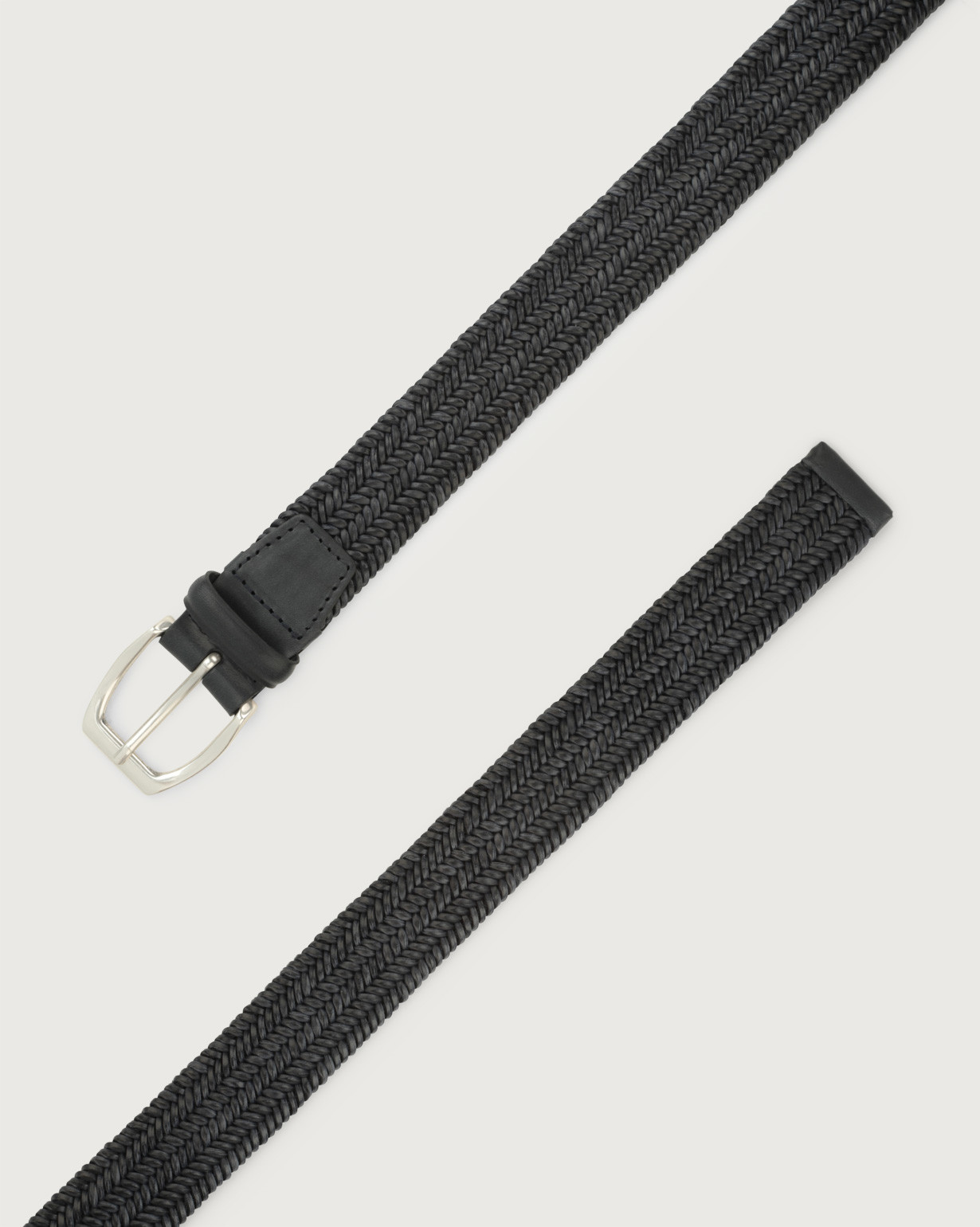 ORCIANI Wide braided leather belt. , color Blue