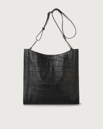 Iris Kenya croco-effect leather crossbody bag