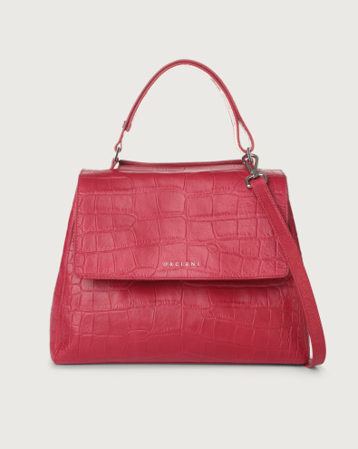 Sveva Kenya medium croco-effect leather shoulder bag with strap