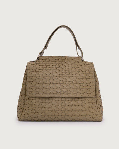 Sveva Nappa Woven Midi leather shoulder bag
