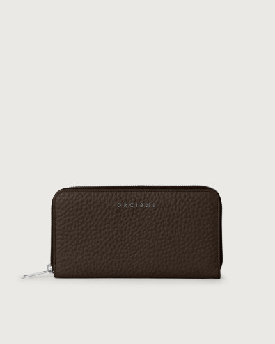Zip around Soft leather wallet with RFID protection