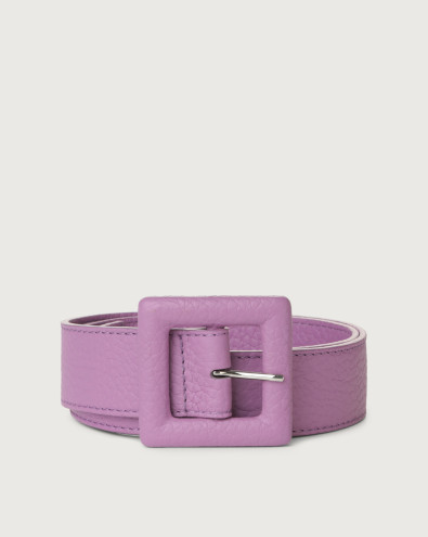 Soft leather belt with covered buckle