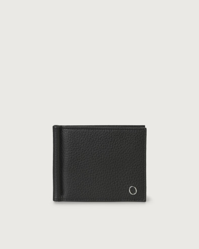 Micron leather wallet with money clip