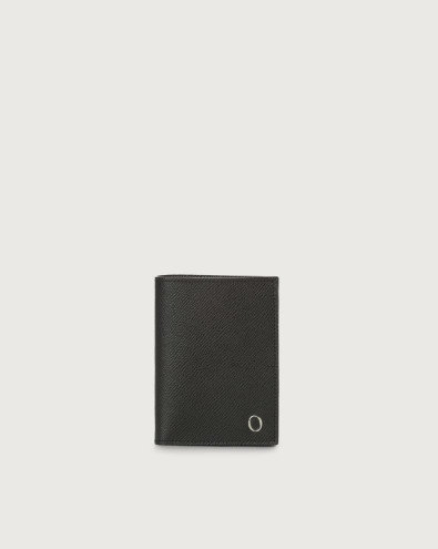 Timeless boarded leather vertical wallet