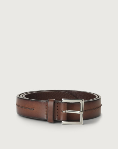 Brush leather belt 3 cm