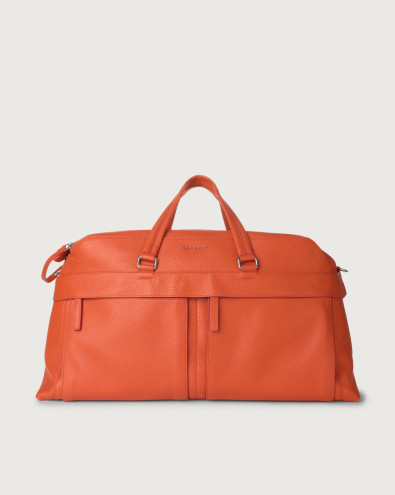 Micron leather duffle bag with shoulder strap