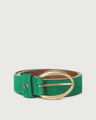 Nabucco nubuck leather belt with monogram