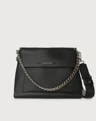 Missy leather shoulder and crossbody bag with chain