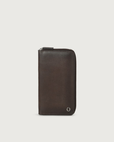 Chevrette zip around leather wallet